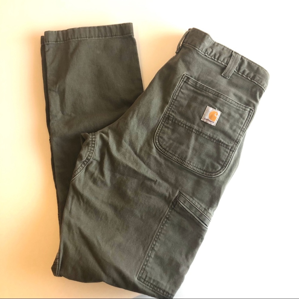 Carhartt Khaki Green Relax Fit Cargo Pants 34 x 34